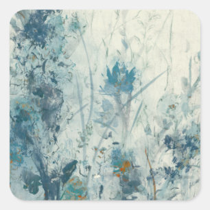 Blauer Frühling Quadratischer Aufkleber