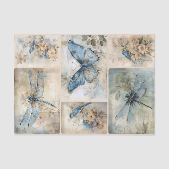 Blauer Frühling Seidenpapier (Vorderseite)