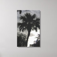 Blauer Frühling Silhouette Wrapped Canvas