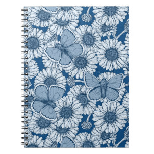 Blauer Frühling, wilde Blume, Gänseblümchen Notizblock