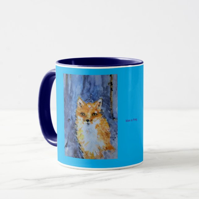 Blauer Fuchs Becher Tasse (Vorderseite Links)