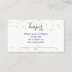 Blauer Funkeln-Stern-Babyparty-WindelRaffle Begleitkarte