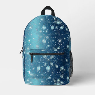 Blauer funkelnder Glam-Rucksack Bedruckter Rucksack