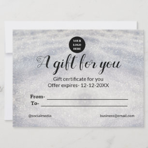 Blauer Funken Logo-Text-Name ein Geschenkgutschein