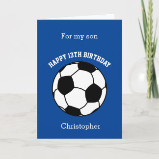 Blauer Fußball Froher 13. Geburtstag Sohn Karte