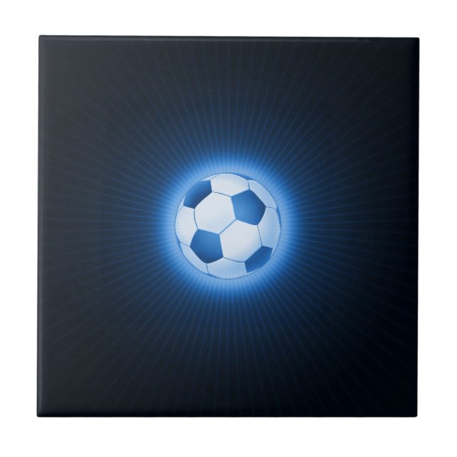 Blauer Fußball (Fußball) Fliese (Vorderseite)