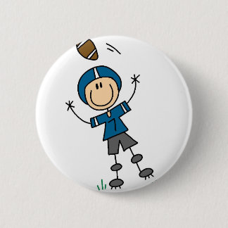 Blauer Fußball-Spieler-Knopf Button
