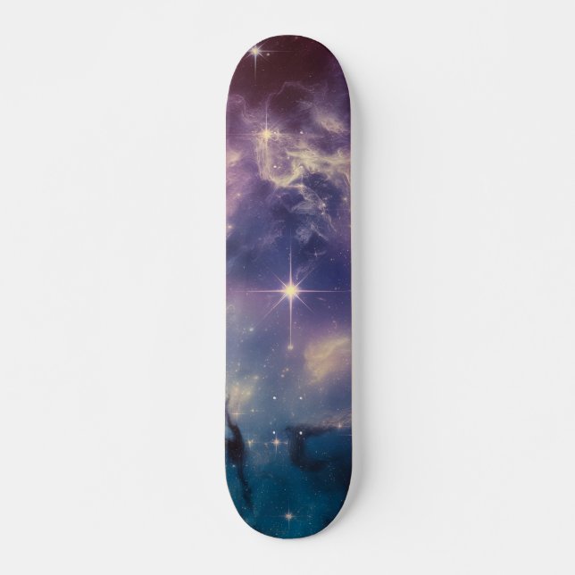 Blauer Galaxie-Nebel Skateboard (Vorne)