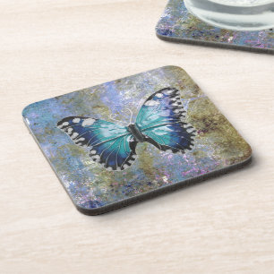 Blauer Galaxy Butterfly Untersetzer
