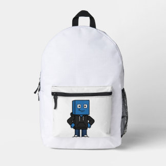 Blauer Gaming-Block-Charakter-Tragetasche, Gamer-S Bedruckter Rucksack