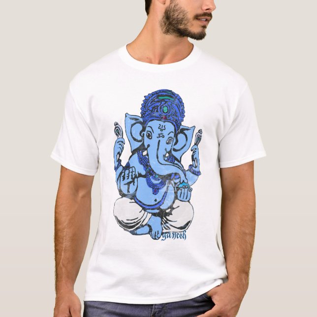 blauer Ganesh T-Shirt (Vorderseite)
