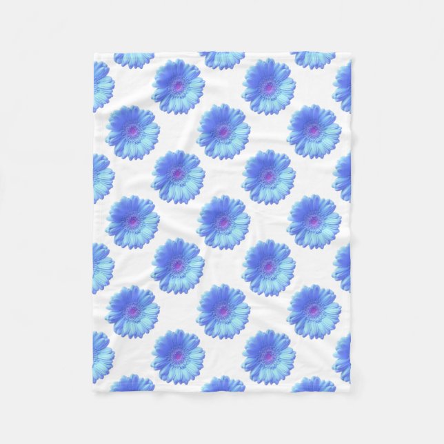 Blauer Gänseblümchen Fleecedecke (Vorderseite)