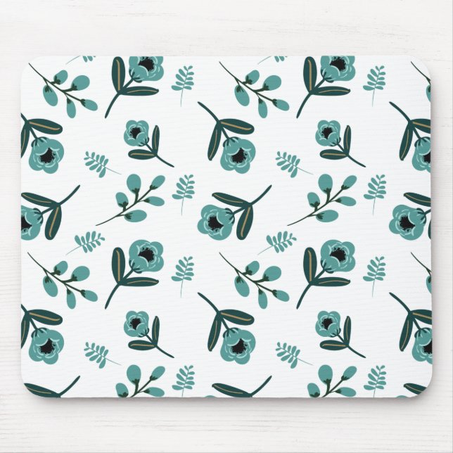 Blauer Garten Blumenstrauß Mousepad (Vorne)