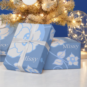 Blauer Garten Geschenkpapier