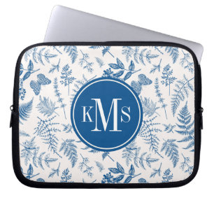 Blauer Garten Schmetterling & Florales Gartenmuste Laptopschutzhülle