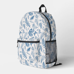 Blauer Garten Schmetterling und Blumengarten Muste Bedruckter Rucksack