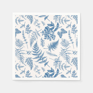 Blauer Garten Schmetterling und Blumengarten Muste Serviette