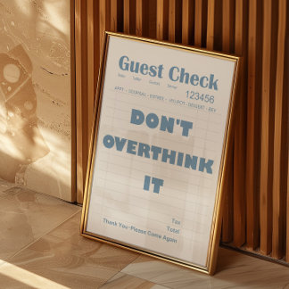 Blauer Gastcheck-Zitat Minimalistischer Poster