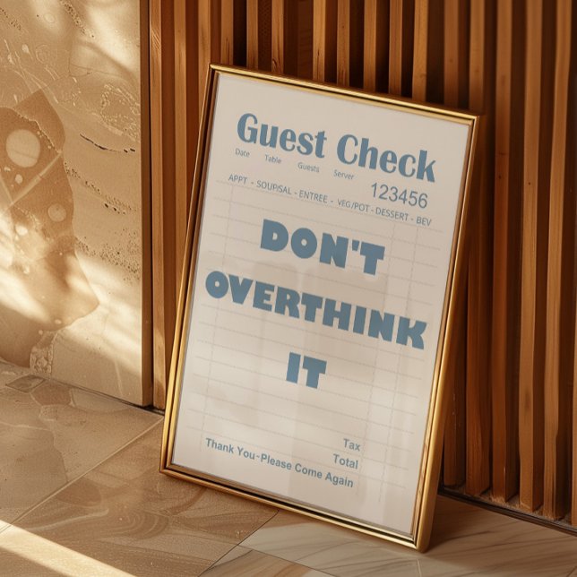 Blauer Gastcheck-Zitat Minimalistischer Poster (Von Creator hochgeladen)