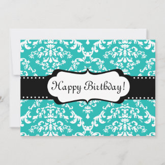 Blauer Geburtstag Einladung Niedlich Damask Sweet
