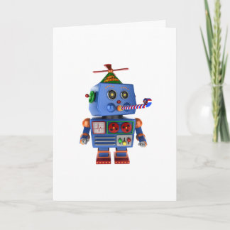 Blauer Geburtstagsspielzeug-Roboter Karte
