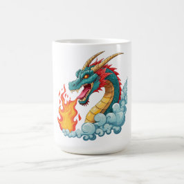 Blauer gehörnter Drache Kaffeetasse