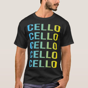 Blauer Gelber Cellist Cello T-Shirt