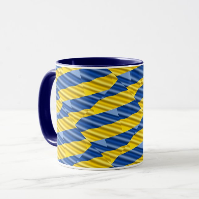 Blauer Gelber Frieden Kein Krieg Ukraine Inspirier Tasse (Vorderseite Links)