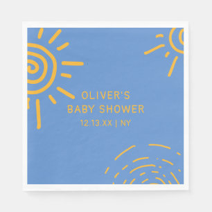 Blauer gelber Retro-Ray mit Sonnenschutzdusche Serviette