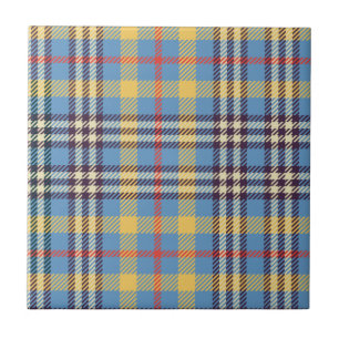 Blauer, gelber, roter und brauner Tartan Fliese