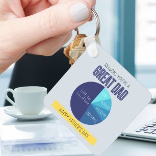 Blauer, gelber, spielerischer Kuchen, Vatertag Schlüsselanhänger