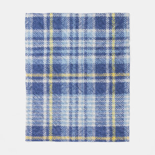 Blauer Gelber Tartan: Modische Karierte Fleecedecke
