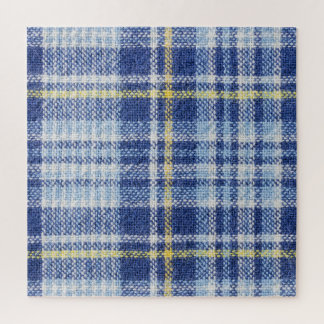 Blauer Gelber Tartan: Modische Karierte Puzzle