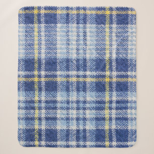 Blauer Gelber Tartan: Modische Karierte Sherpadecke