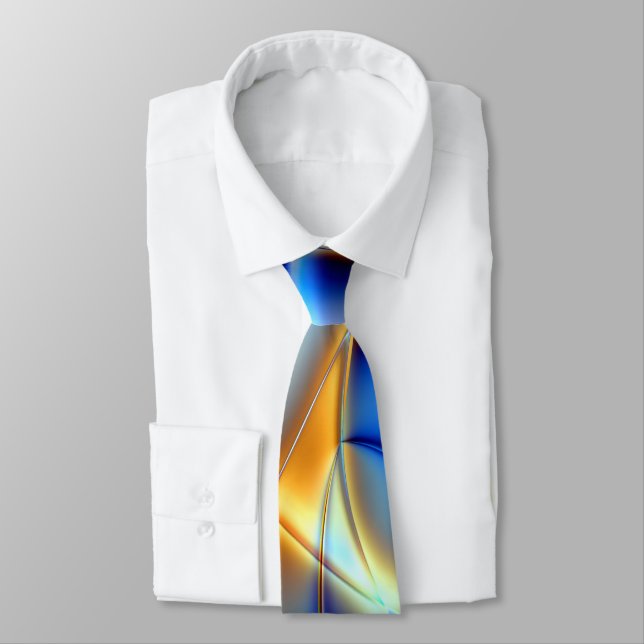 Blauer, gelber und schneckenförmiger Lauf Krawatte (Gebunden)