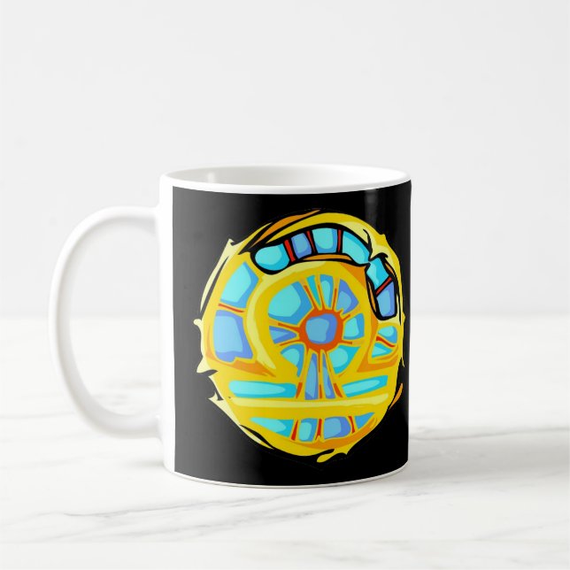Blauer Gemstone farbiges Libra-Symbol Tasse (Links)