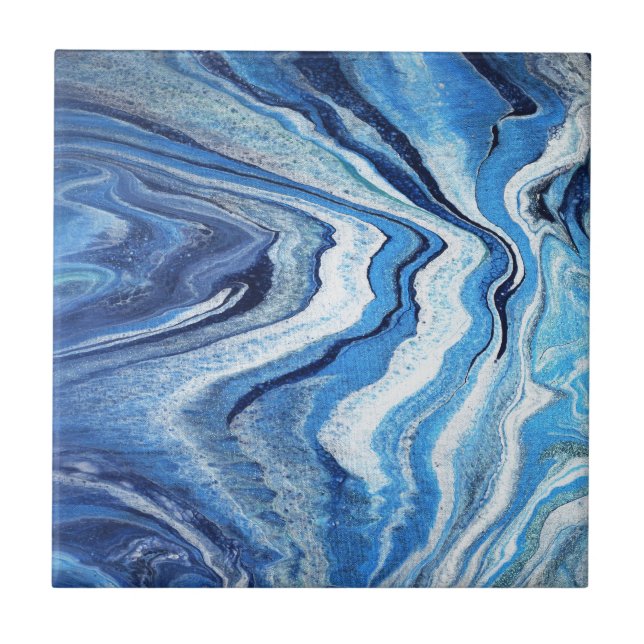 Blauer Geode Schein Fliese (Vorderseite)