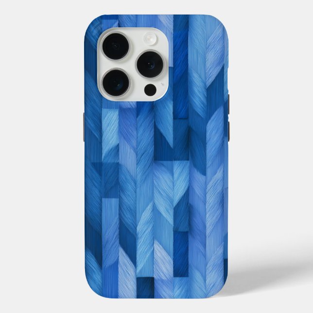 Blauer geometrischer Handyhülle – Modernes abstrak Case-Mate iPhone Hülle (Rückseite)