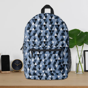 Blauer geometrischer Muster-Rucksack Bedruckter Rucksack
