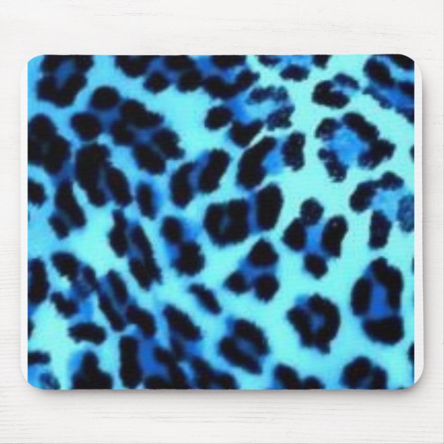 blauer Geparddruck Mousepad (Vorne)