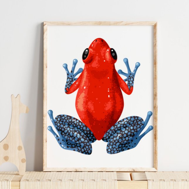 Blauer Gepunkteter Rotbeinfrosch | Digitale Print Poster (Von Creator hochgeladen)