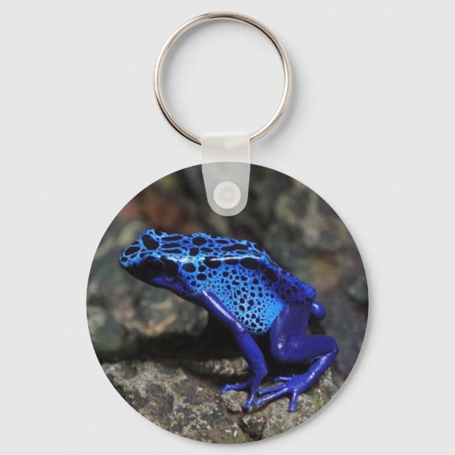 Blauer Gift-Dart-Frosch, heller Blaufrosch Schlüsselanhänger (Vorderseite)