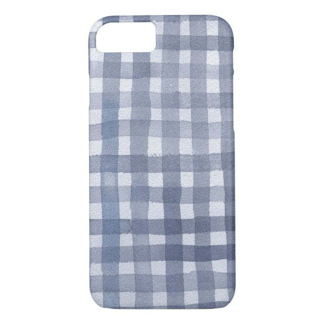 Blauer Gingham-Aquarell Telefonkasten Case-Mate iPhone Hülle (Rückseite)