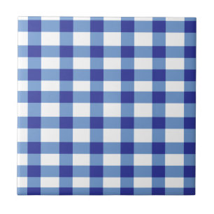 Blauer Gingham Fliese