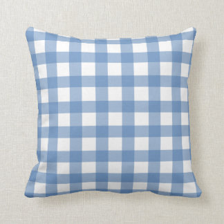Blauer Gingham Kissen