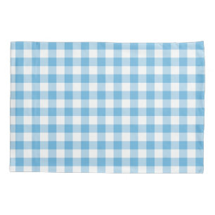 Blauer Gingham Kissenbezug