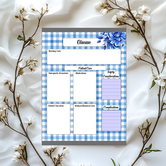 Blauer Gingham _ KrankheitTemp 2 Notizblock (Von Creator hochgeladen)