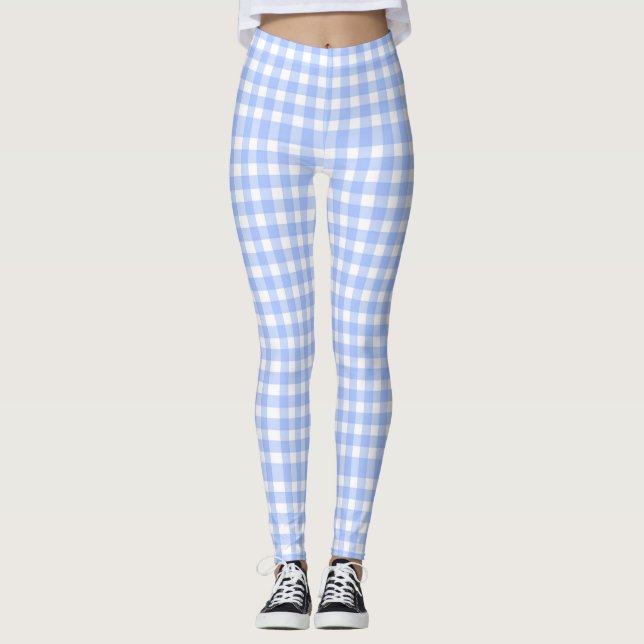 blauer Gingham - Leggings (Vorderseite)