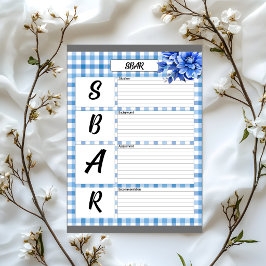 Blauer Gingham _ SBAR Temp Notizblock