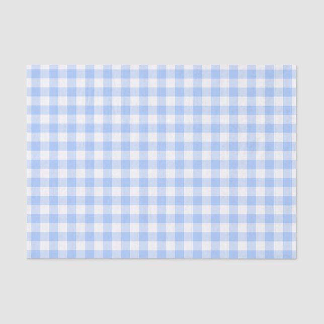Blauer Gingham Seidenpapier (Vorderseite)